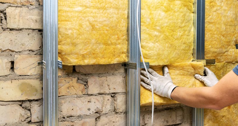 Wall insulation install