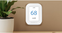 Honeywell thermostat on wall