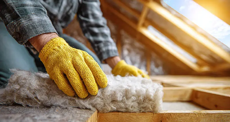 Placing insulation on attic floor