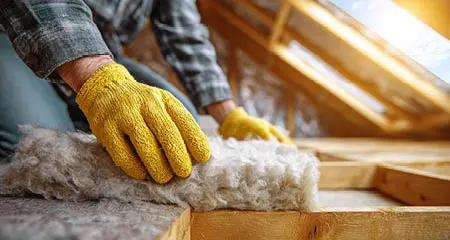 Placing insulation on attic floor
