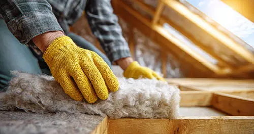 Placing insulation on attic floor