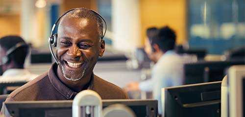 Happy customer service agent