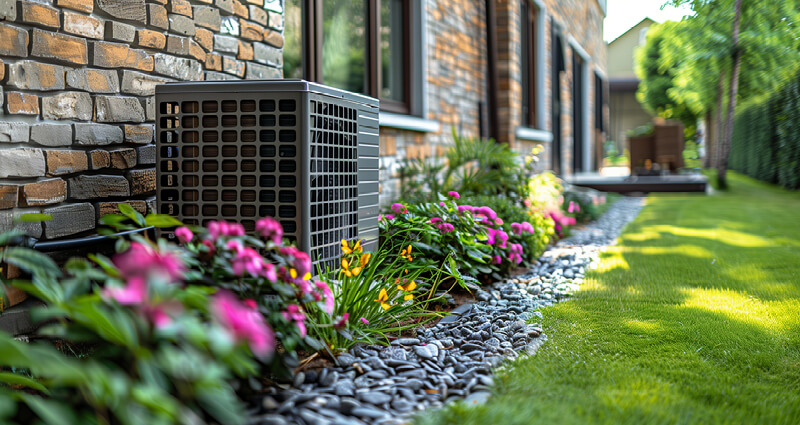 AC unit on the shady side of the home