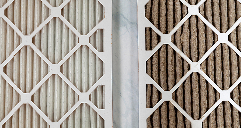 Close-up photo of a new air filter 