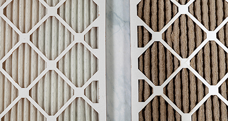 Close-up photo of a new air filter 