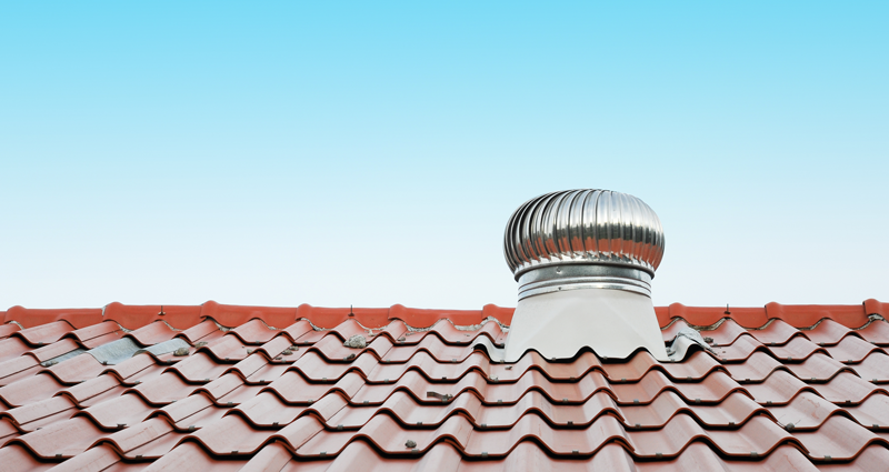 air vent on the red roof outdoor (roof, ventilation, roofing) 