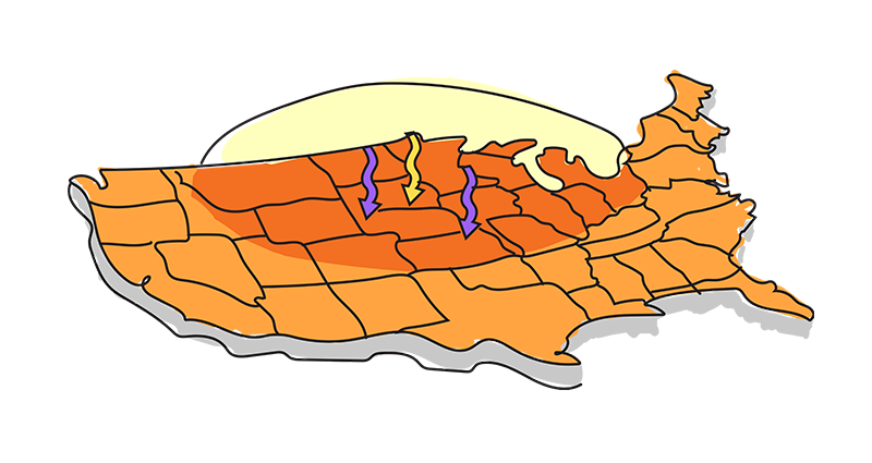 Illustration of the map of USA