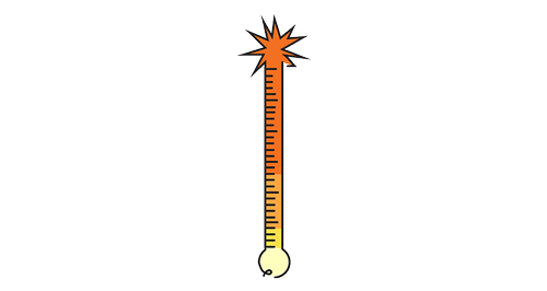 Illustration of a hot thermometer