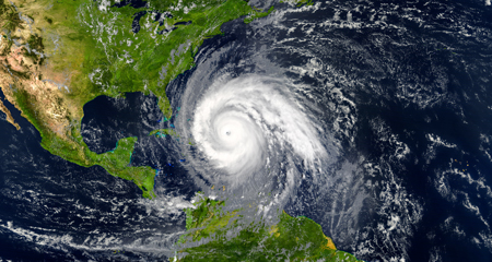tropical hurricane approaching the USA.Elements of this image are furnished by NASA.