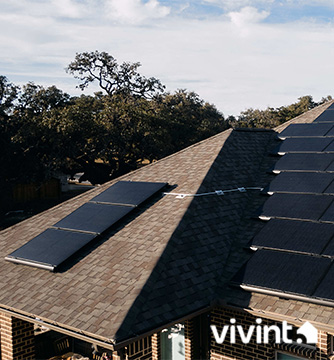 House with solar panels on roof
