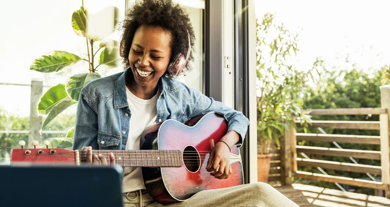 A woman on her laptop