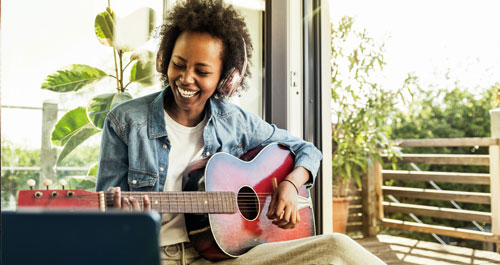A woman on her laptop