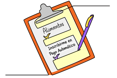 Clipboard with handwritten list items checked off