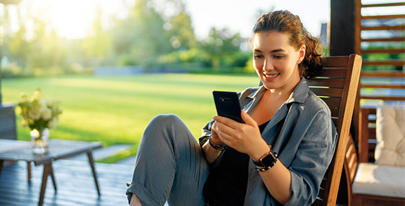 woman is using a phone