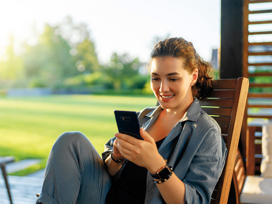 woman is using a phone