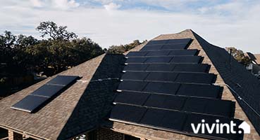 House with solar panels on roof