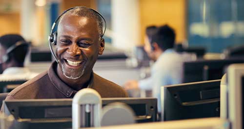 Happy customer service agent